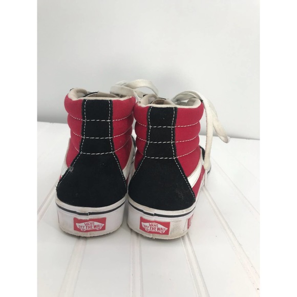 Vans Off The Wall Red White Black Sk8-Hi Skateboard Sneaker Men's Size 7 - Picture 8 of 10